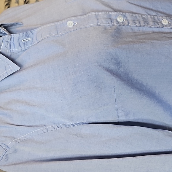 Aritzia Talula Classic Fit Blue Button Front Shirt - Picture 5 of 10